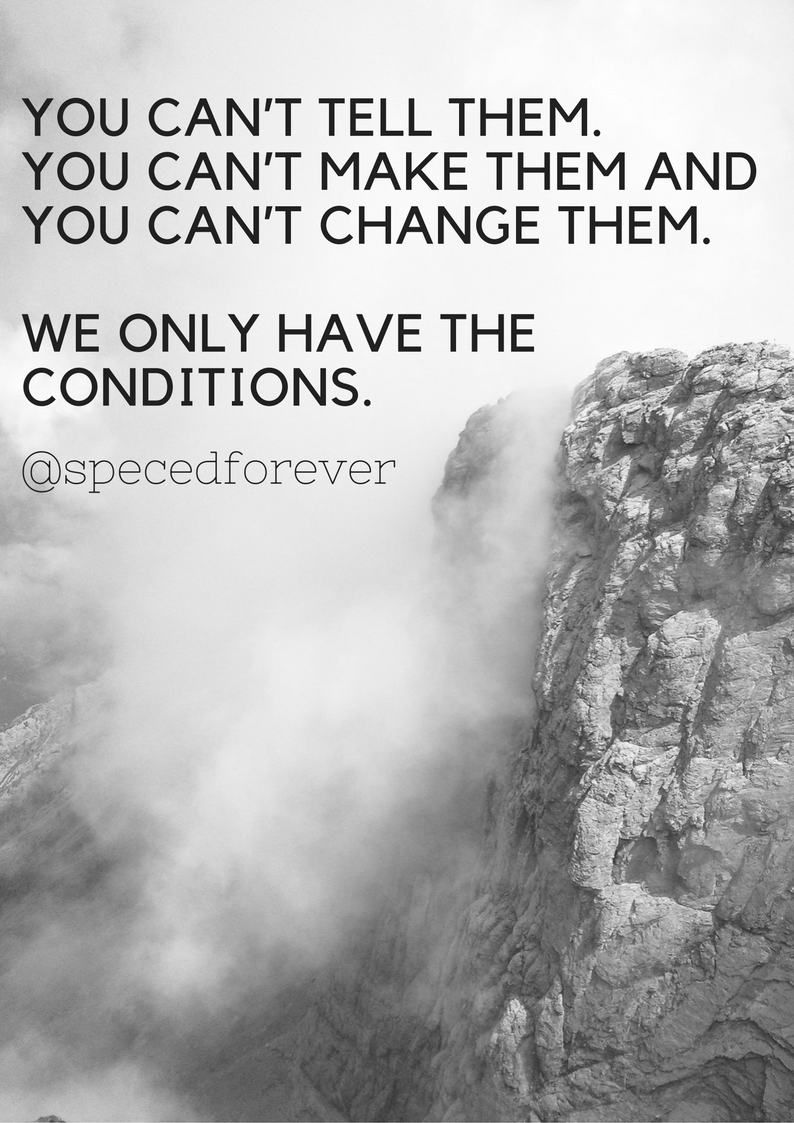 we only have conditions