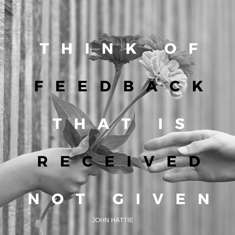 think of feedback that is received not given